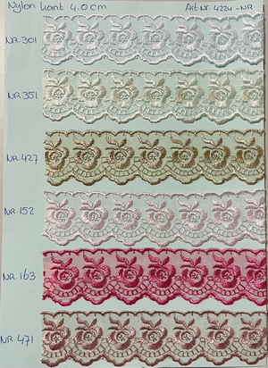 Nylon Lace 4 cm, 14,5 yards, different colours